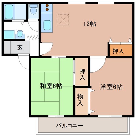 上飯野新町 徒歩2分 1階の物件間取画像